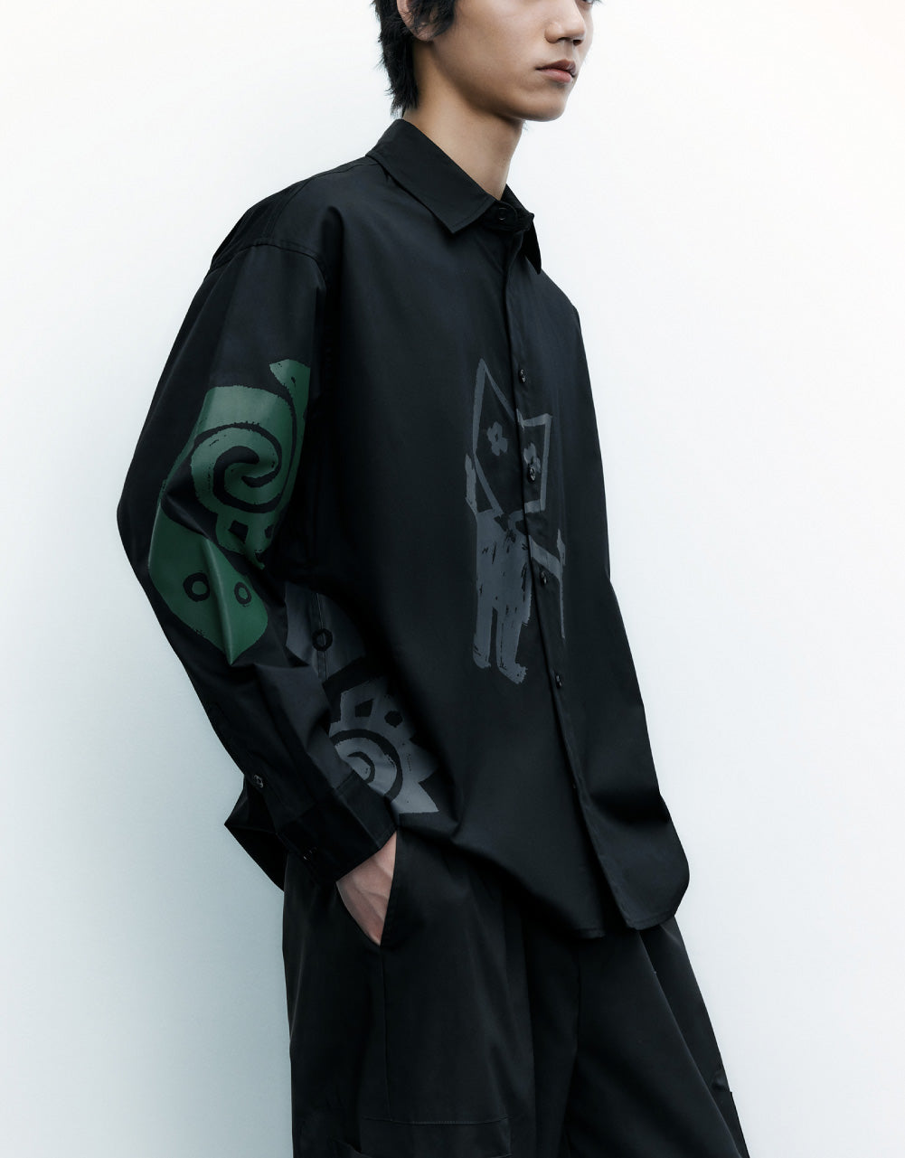 Cartoon Printed Loose Shirt