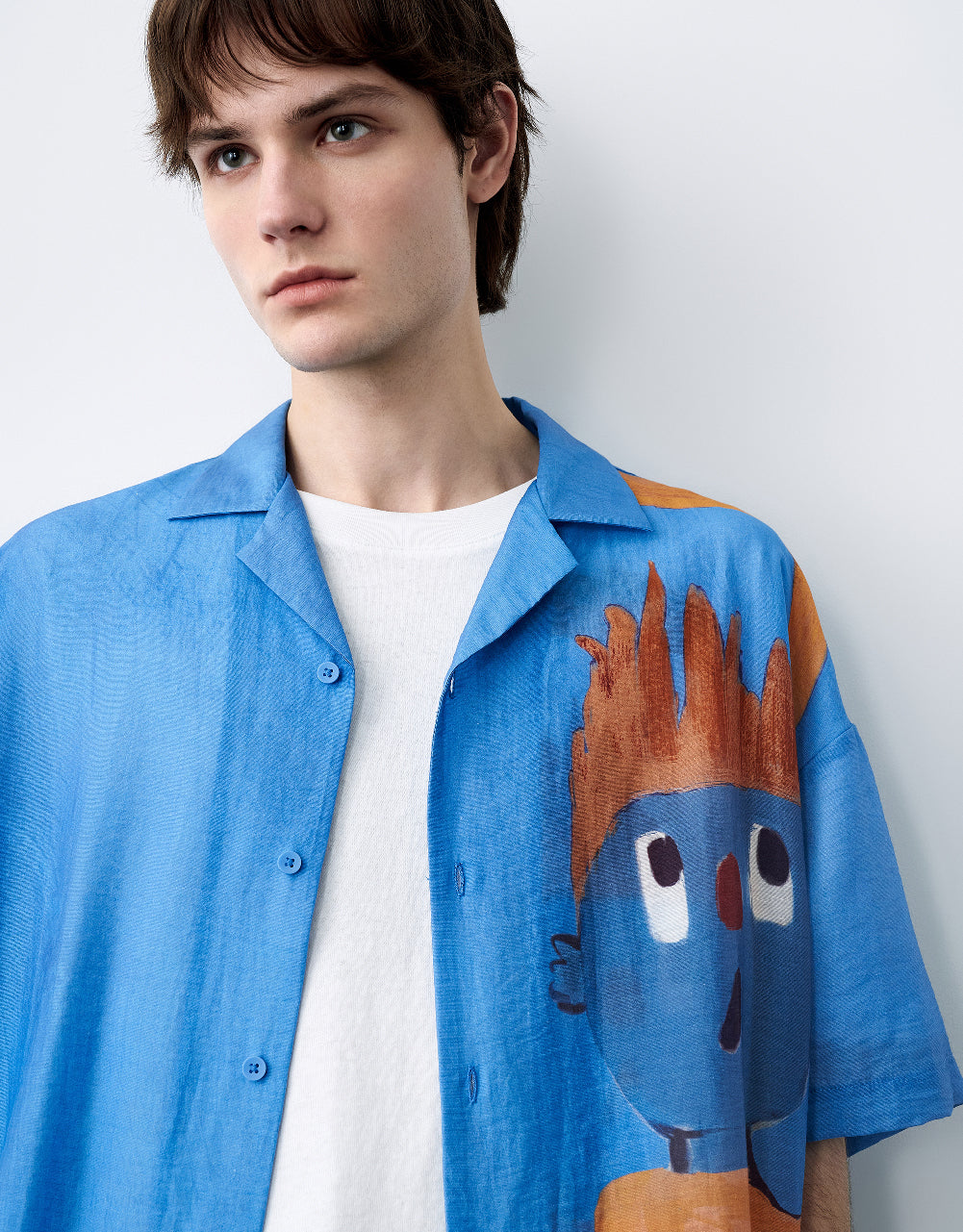 Human Face Printed Loose Shirt