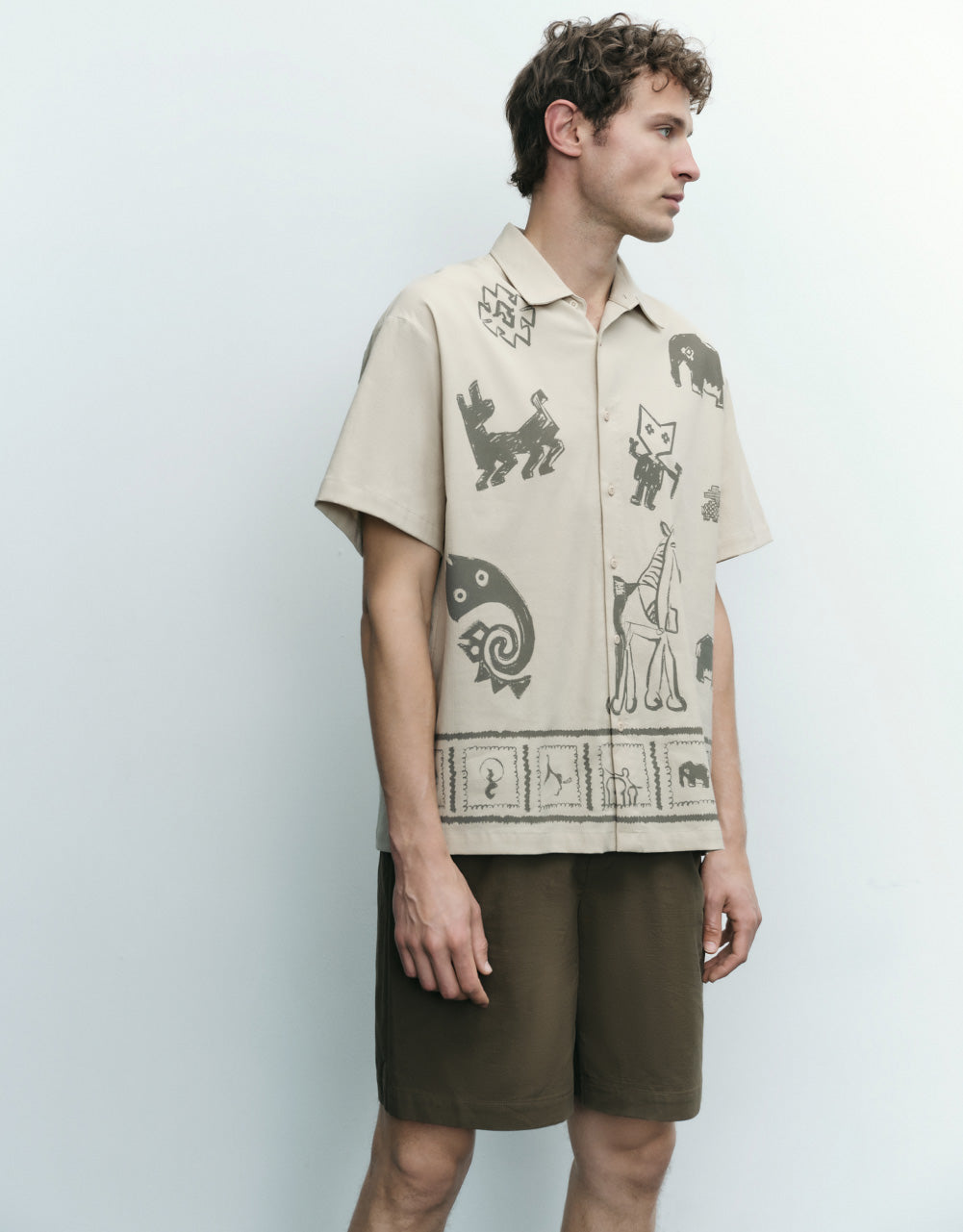 Cartoon Printed Loose Shirt
