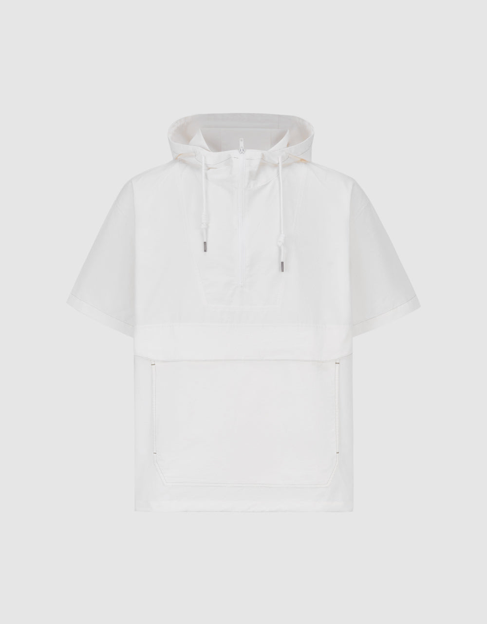 Hooded Zip Half Placket Overhead Shirt