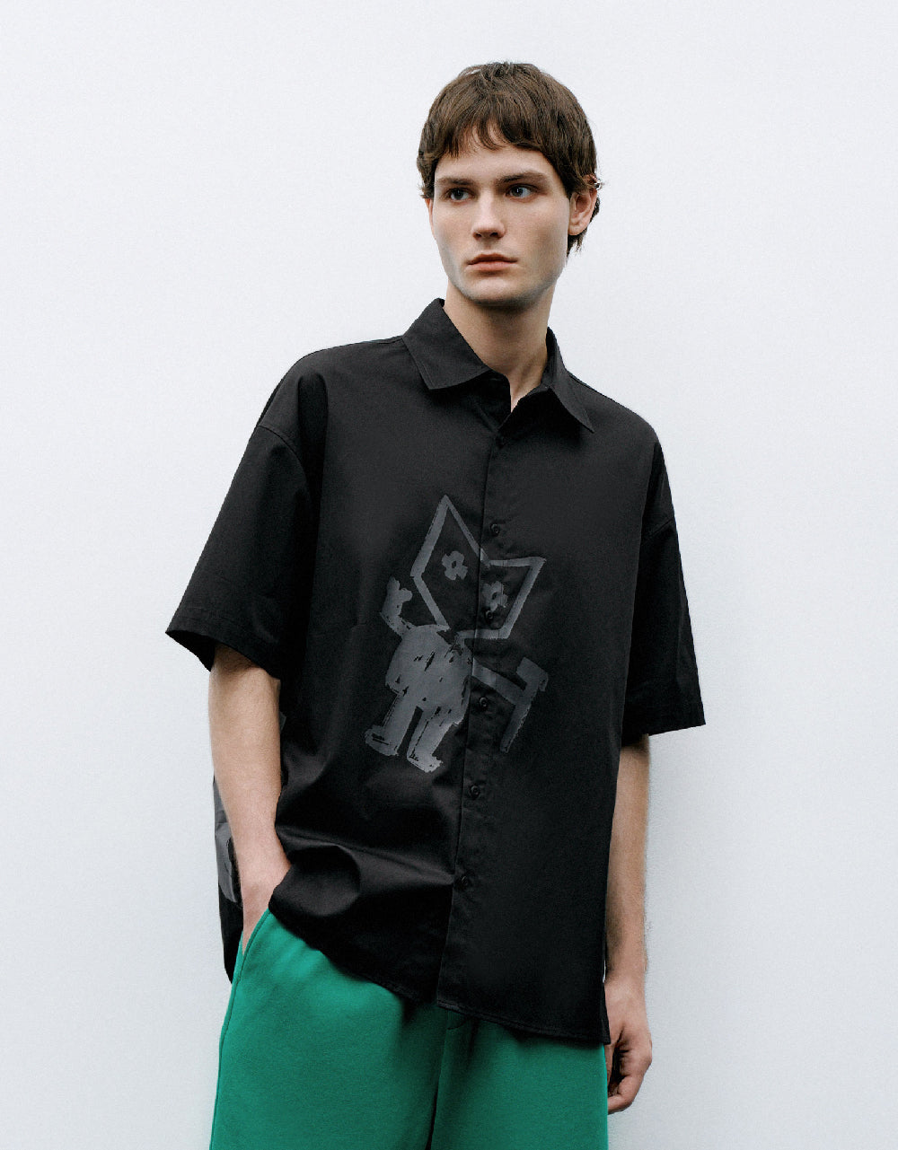 Drawing Printed Loose Shirt