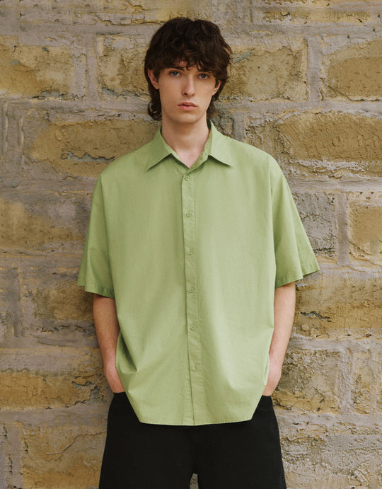 Button Up Straight Loose Shirt