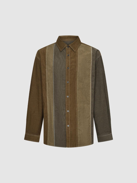 Contrast Colorblock Striped Shirts