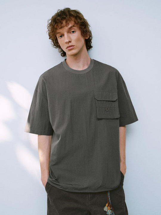 Cotton Oversized Patch Pocket With Flap T-shirts