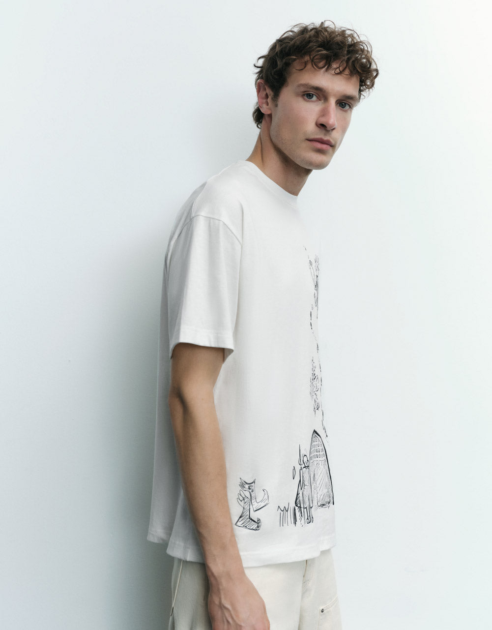 Cartoon Printed Crew Neck T-Shirt