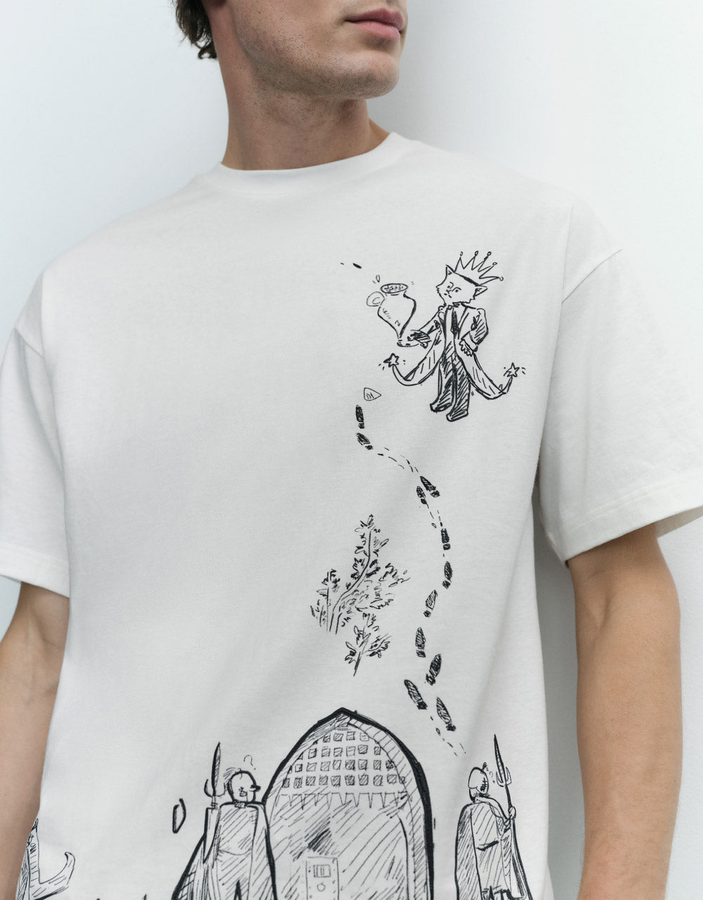Cartoon Printed Crew Neck T-Shirt