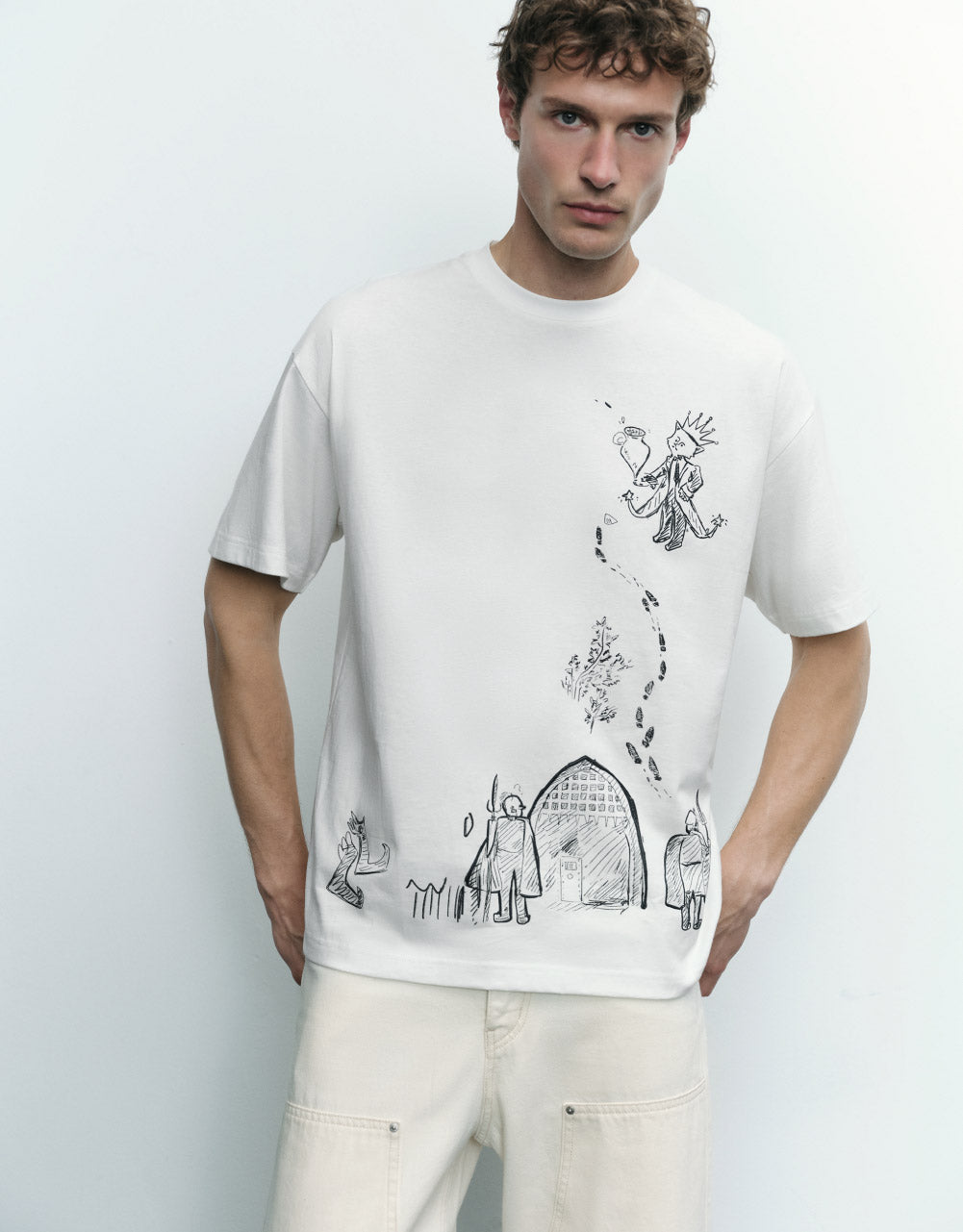 Cartoon Printed Crew Neck T-Shirt
