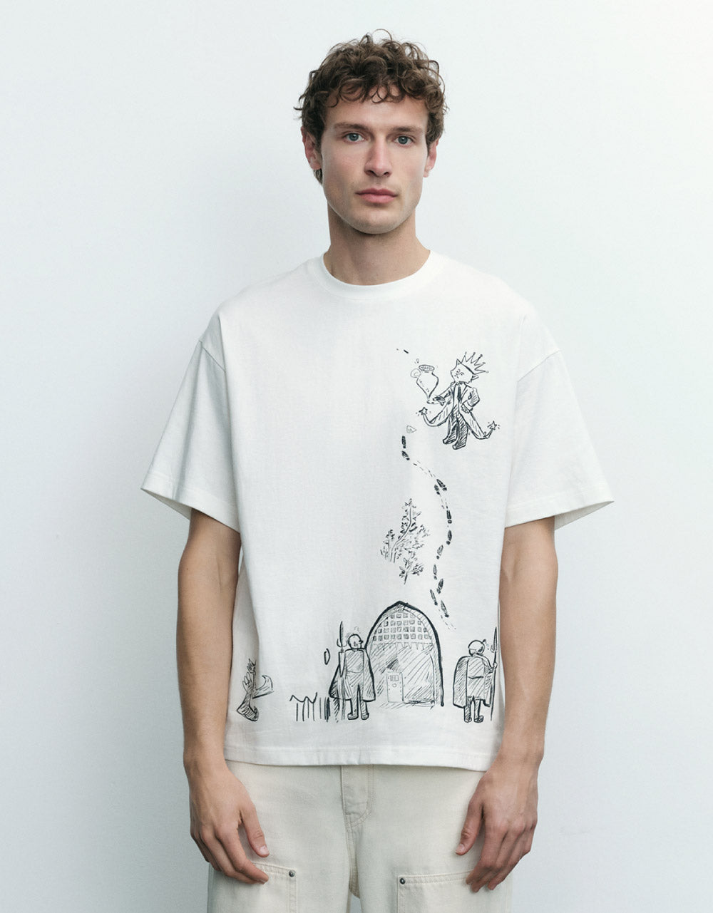Cartoon Printed Crew Neck T-Shirt