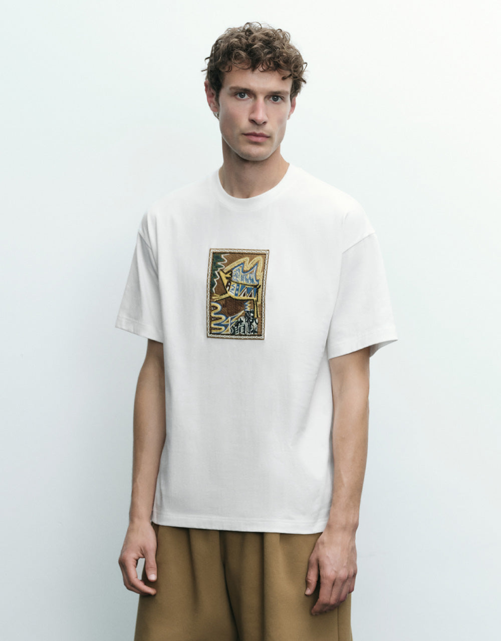 Graphic Embroidered Crew Neck T-Shirt