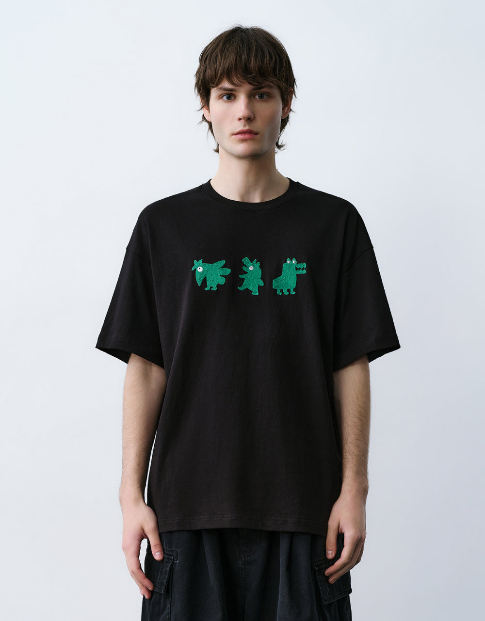 Crocodiles Embossed Crew Neck T-Shirt