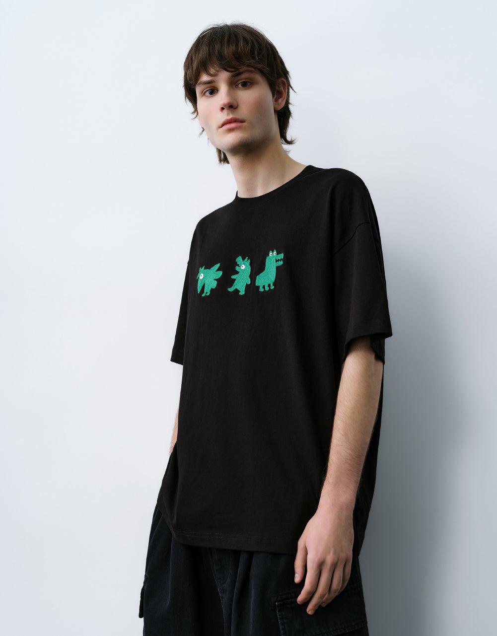 Crocodiles Embossed Crew Neck T-Shirt