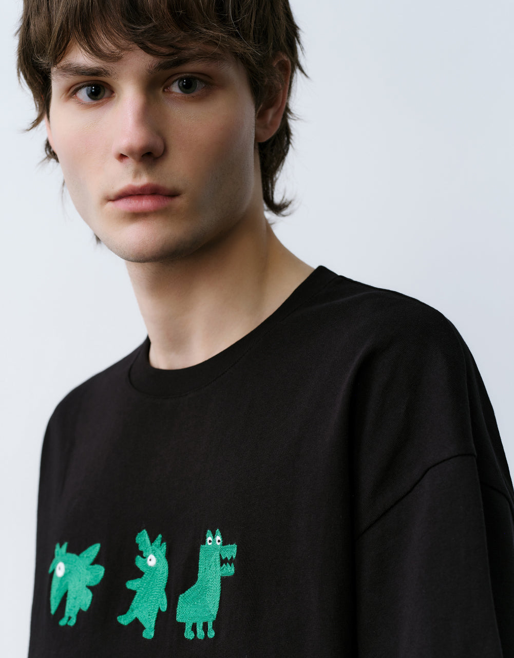 Crocodiles Embossed Crew Neck T-Shirt