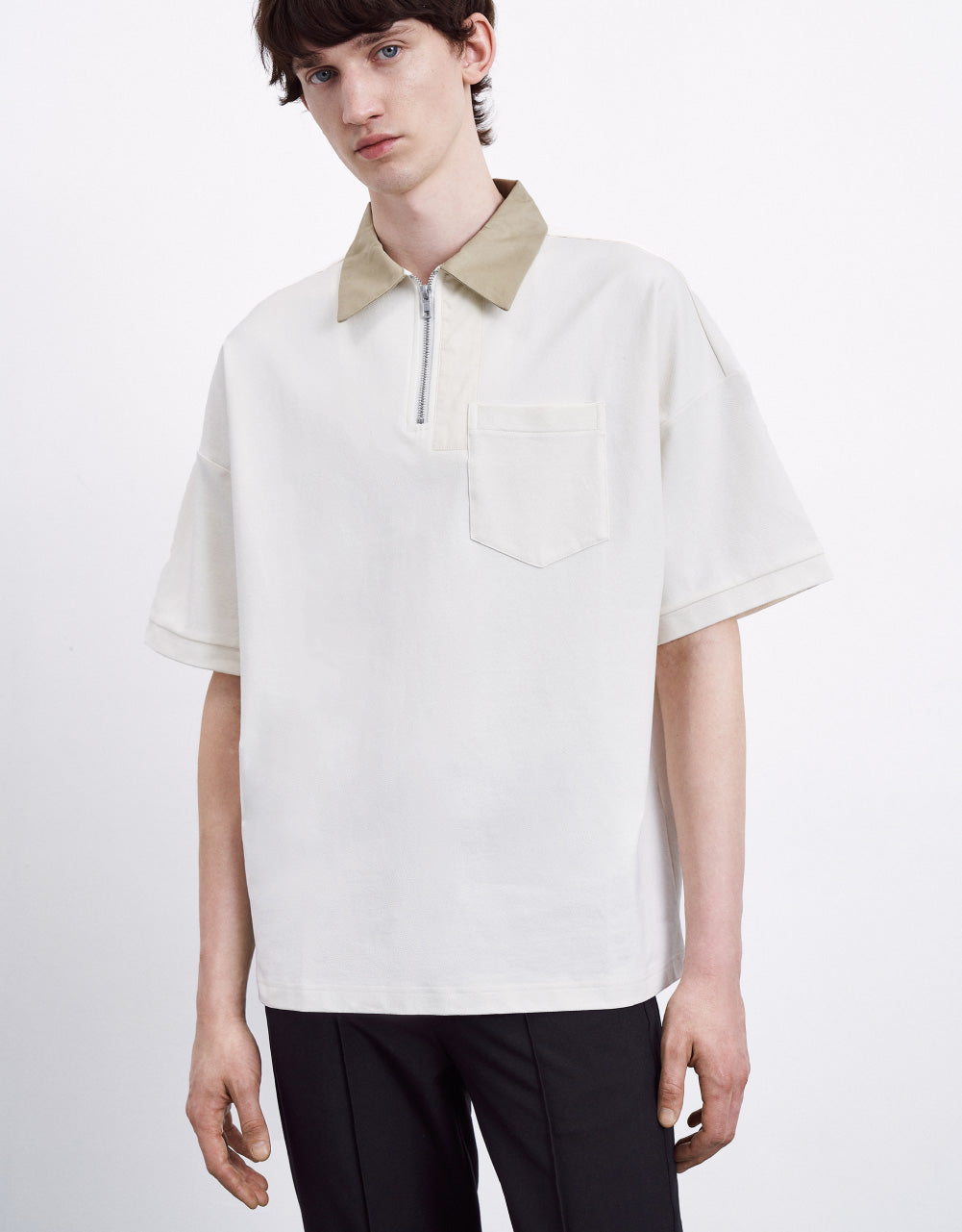 Zip Half Placket Polo T-Shirt