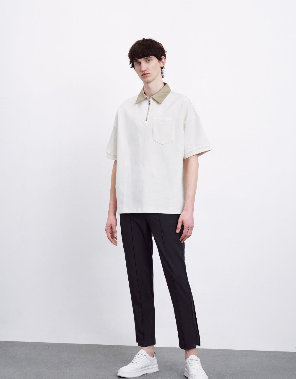 Zip Half Placket Polo T-Shirt