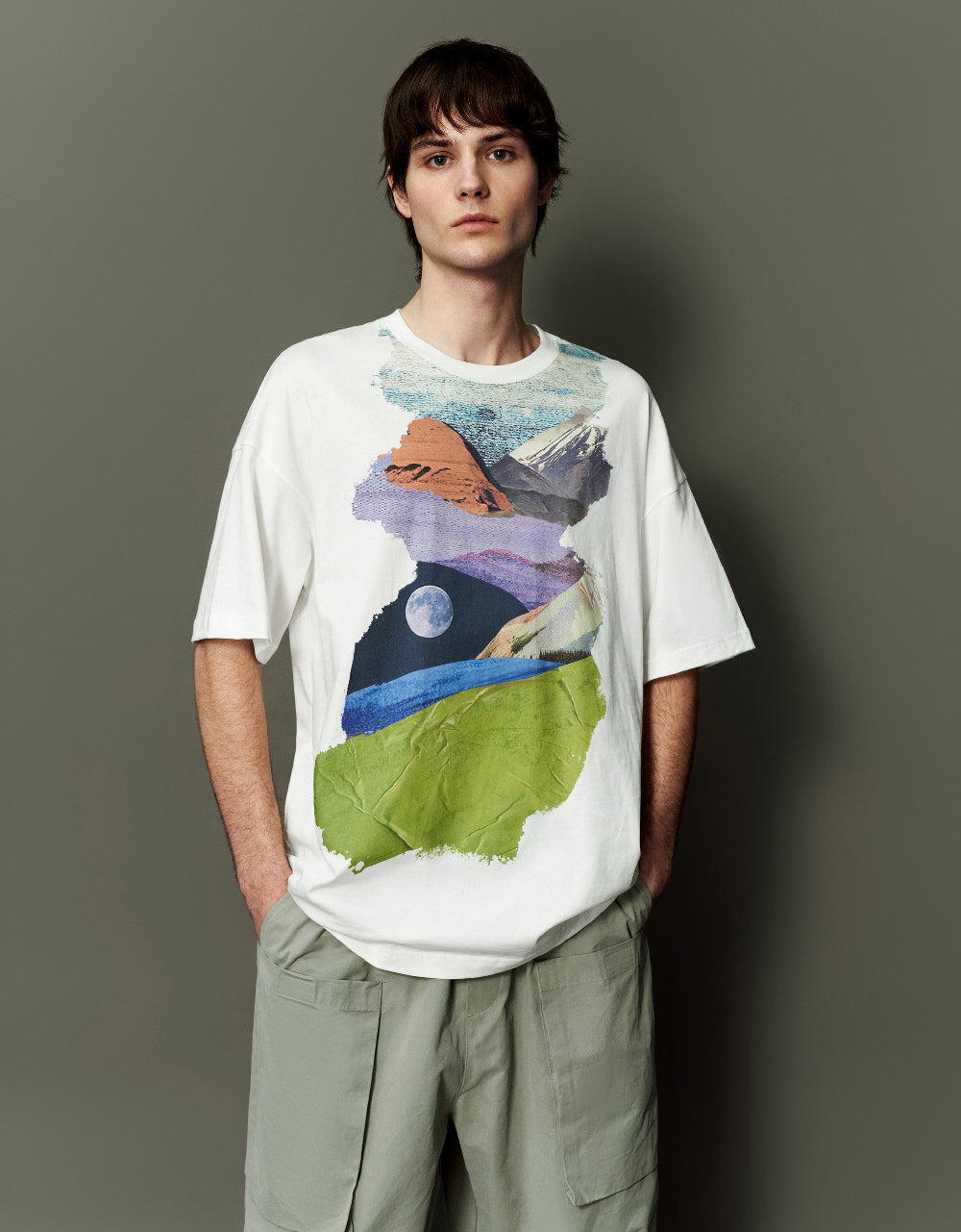 Painting Printed Crew Neck T-Shirt