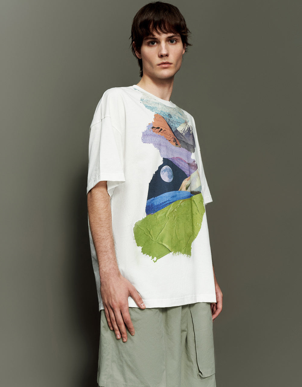 Painting Printed Crew Neck T-Shirt