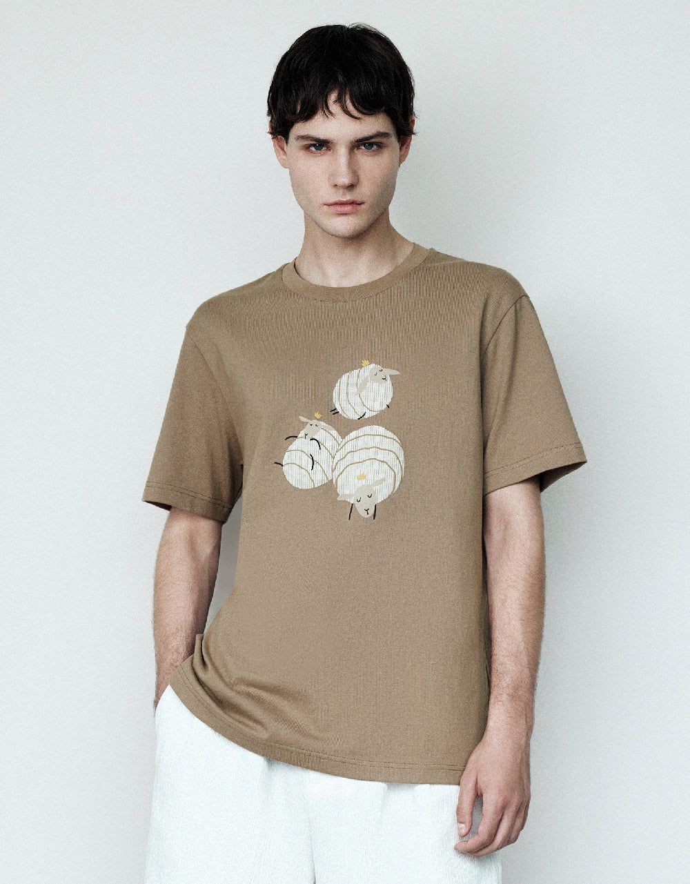Sheep Printed Crew Neck T-Shirt