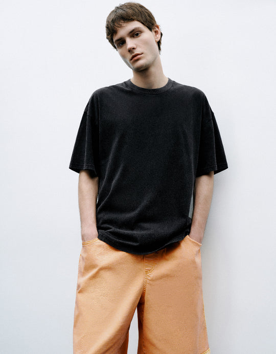 Drop Shoulder Sleeve Crew Neck T-Shirt