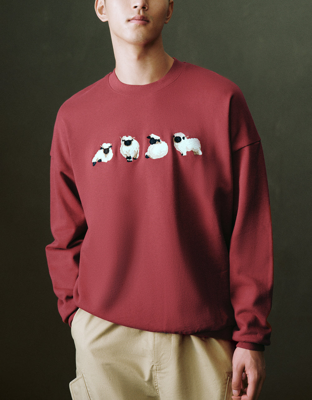 Animals Printed Crew Neck Sweatshirt