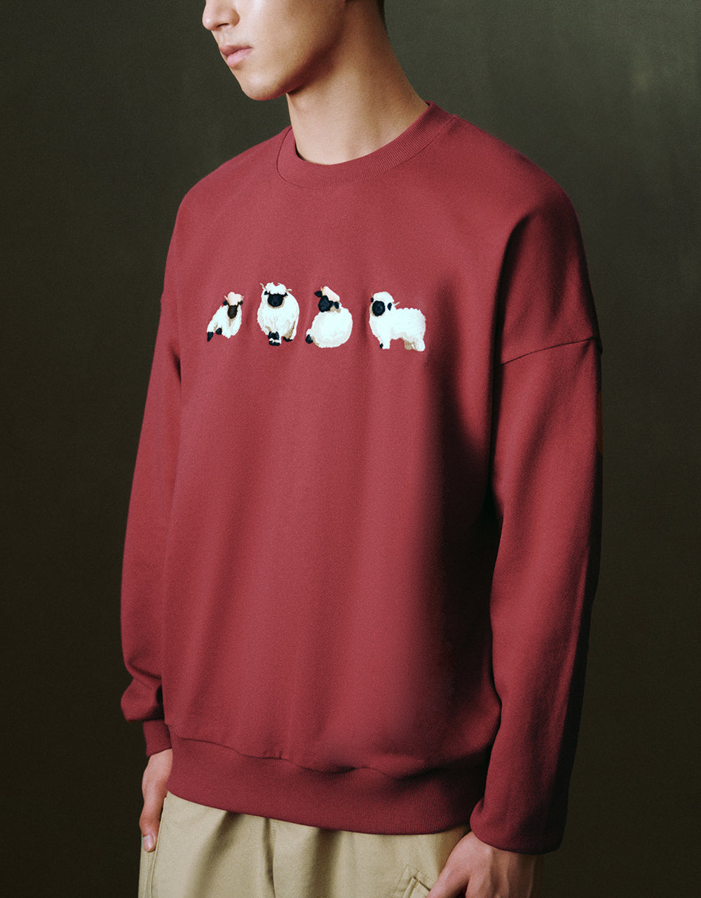 Animals Printed Crew Neck Sweatshirt