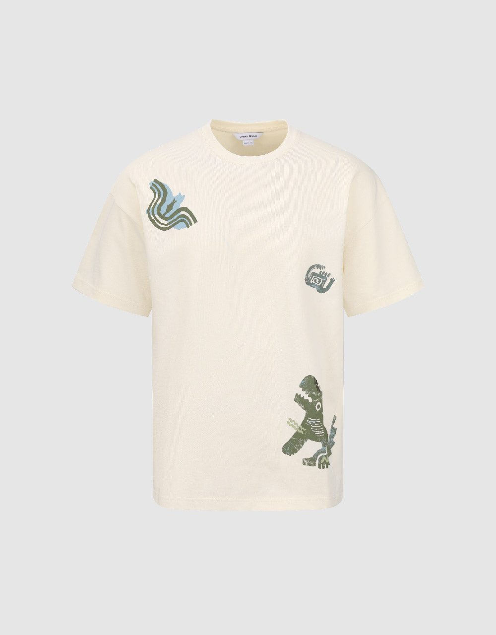 Cartoon Printed Crew Neck Straight T-Shirt