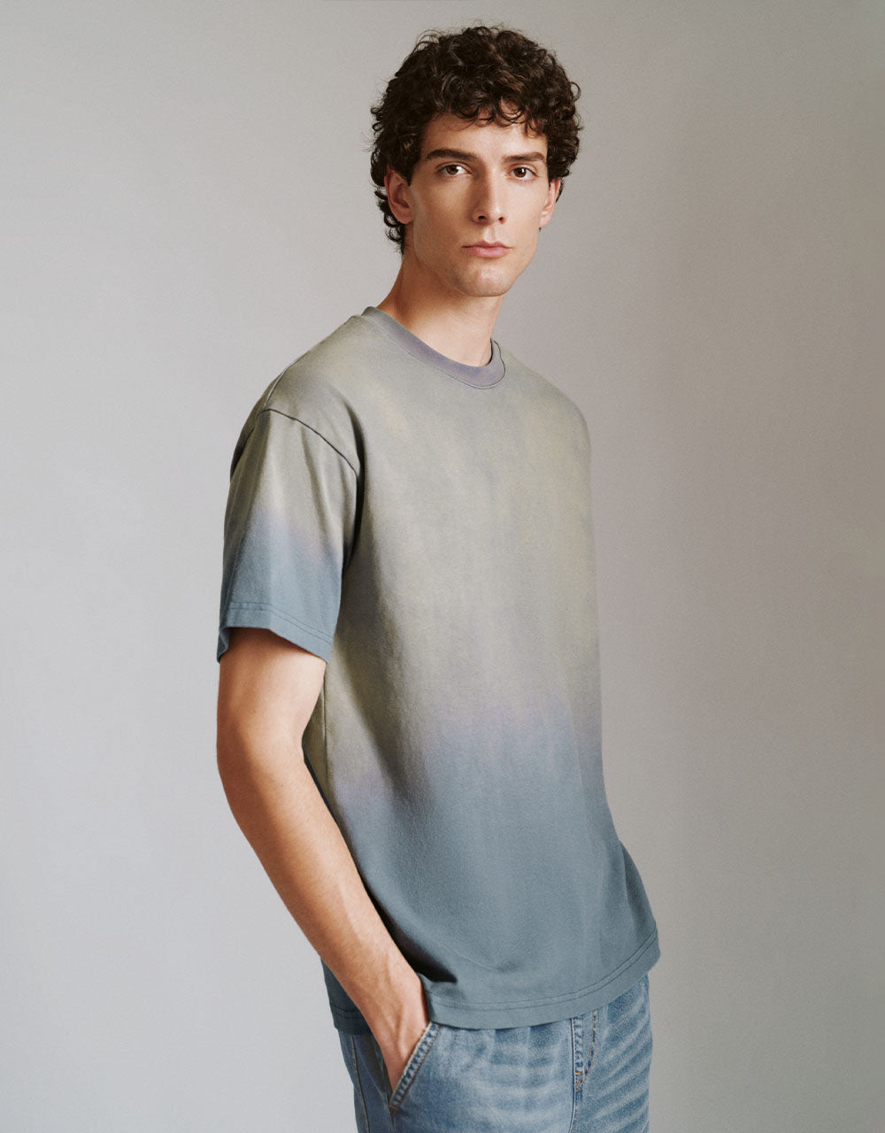 Gradient Crew Neck Loose T-Shirt