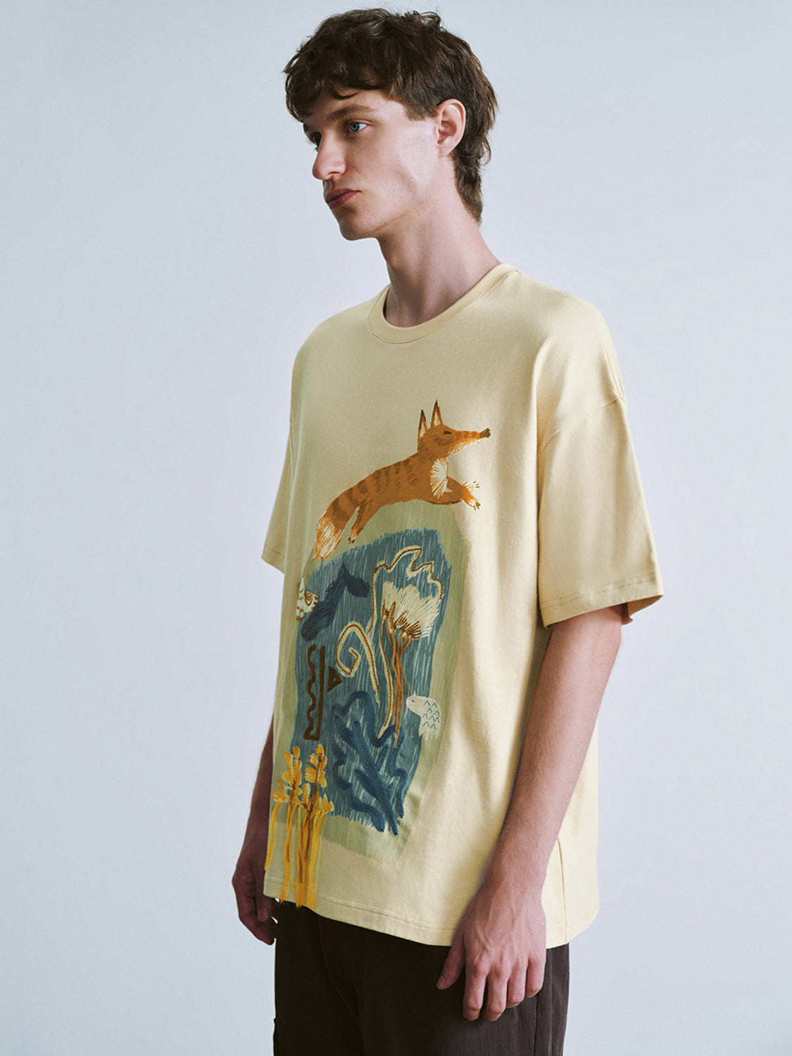 Printed Crew Neck Loose T-Shirt