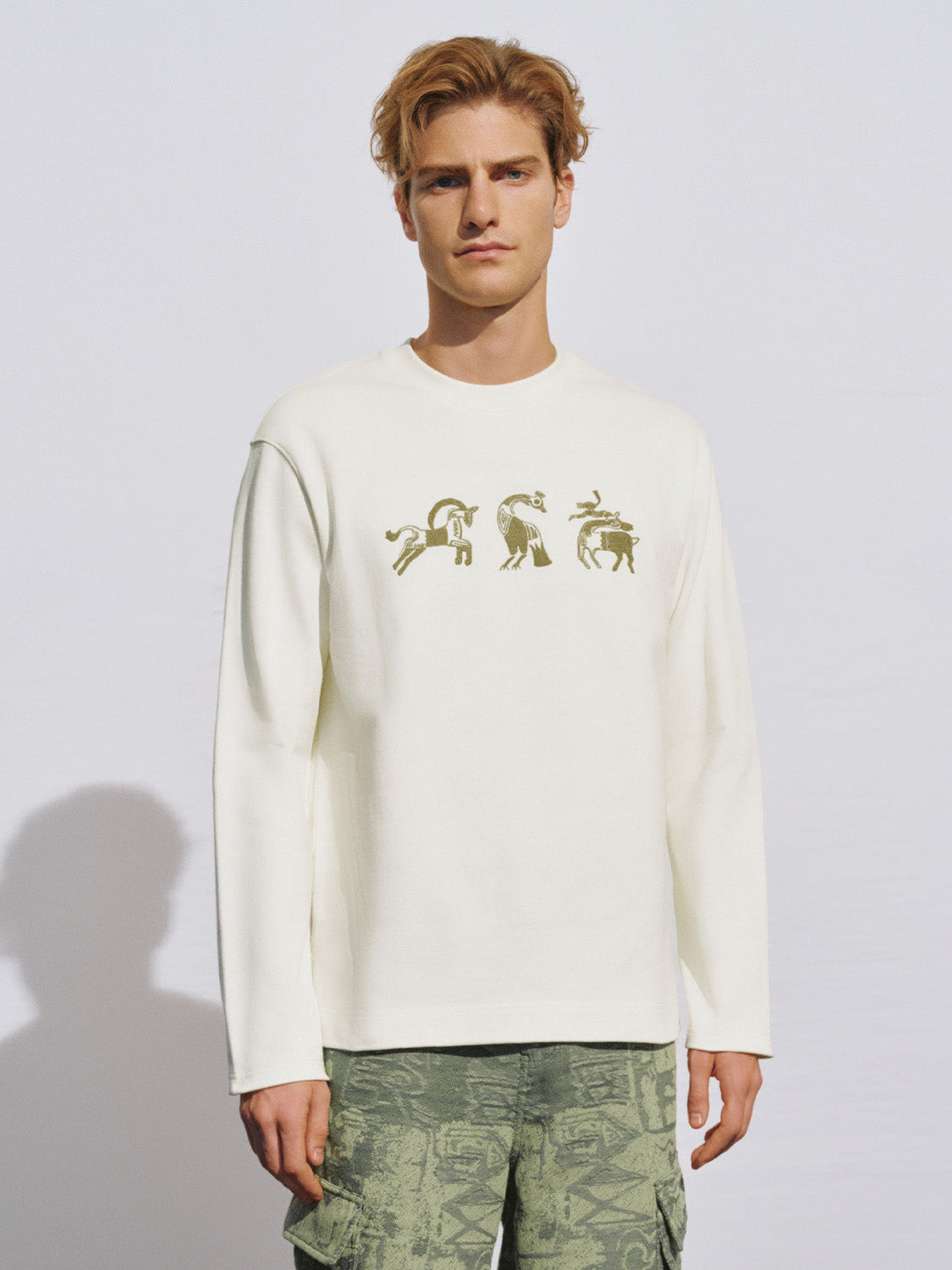 Printed Crew Neck Straight T-Shirt