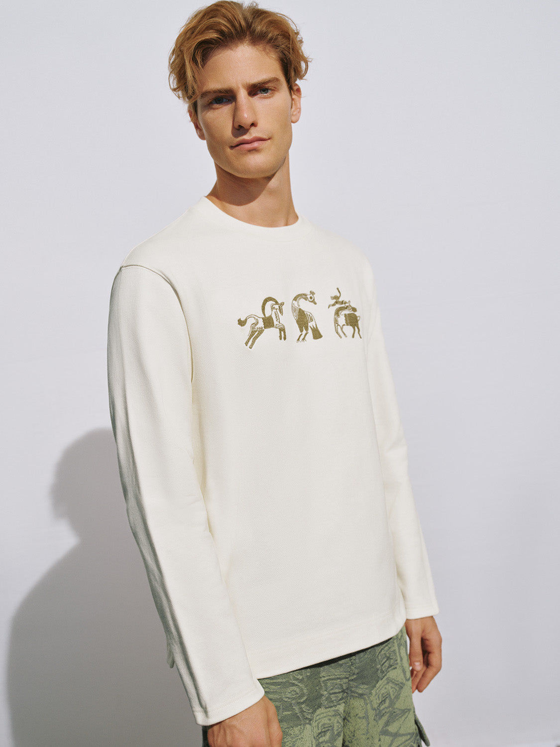 Printed Crew Neck Straight T-Shirt