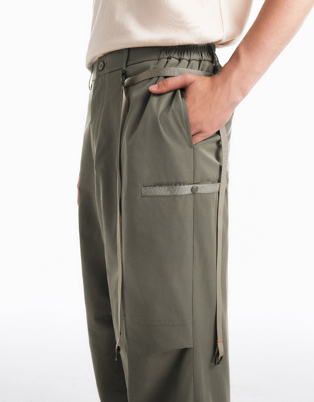 Woven Straight Pants With Pockets