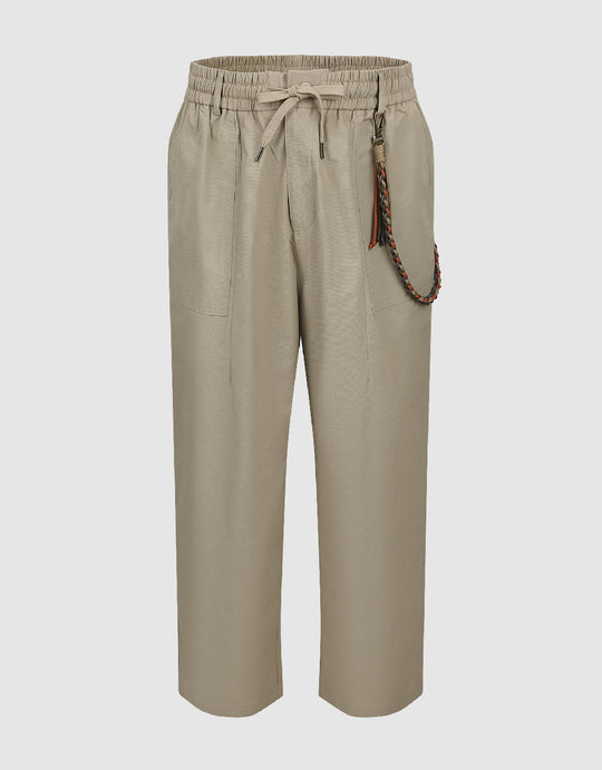 Drawstring Waist Straight Pants