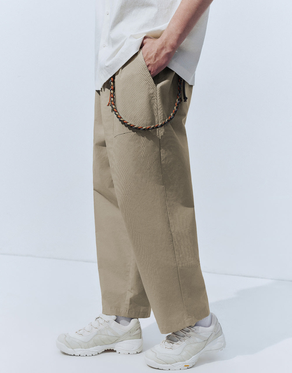 Drawstring Waist Straight Pants