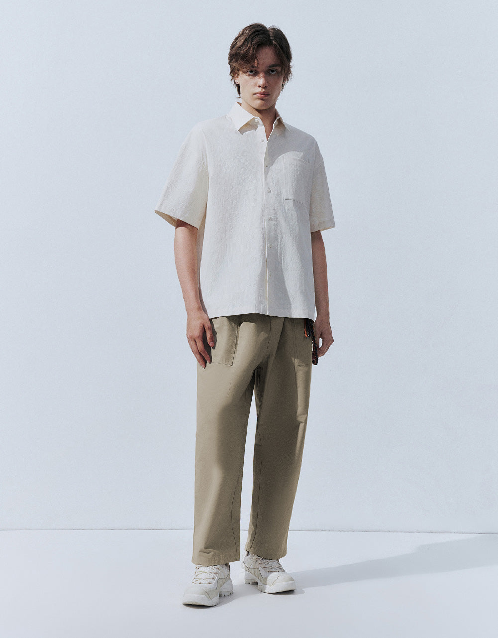 Drawstring Waist Straight Pants