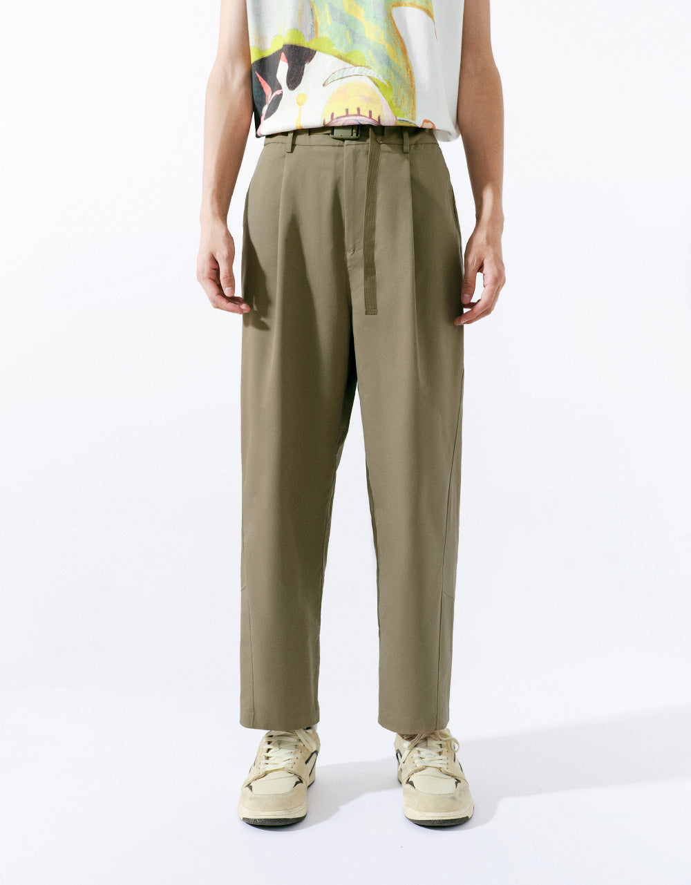 Straight Pants With Belt