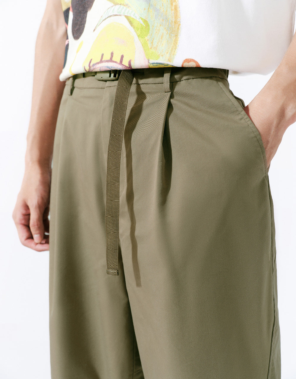 Straight Pants With Belt