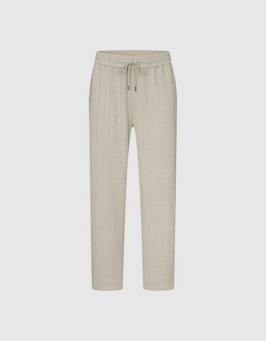 Drawstring Waist Knitted Straight Pants