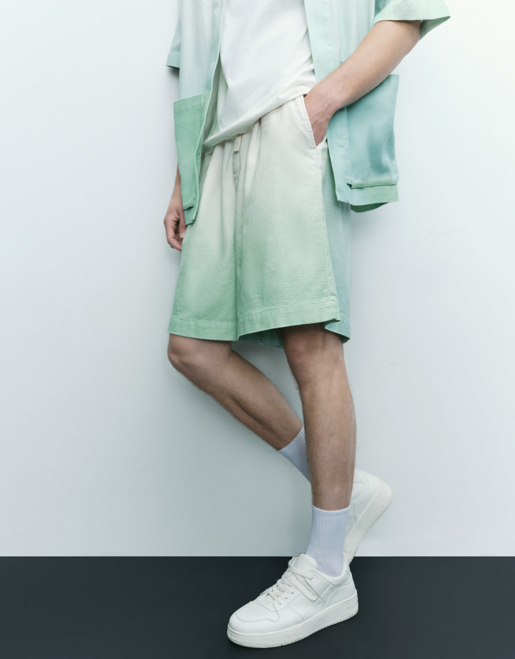 Gradient Drawstring Waist Shorts