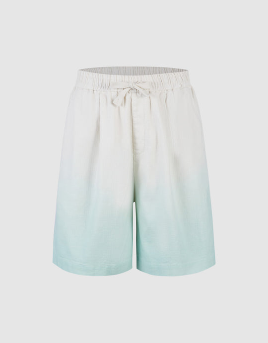 Gradient Drawstring Waist Shorts