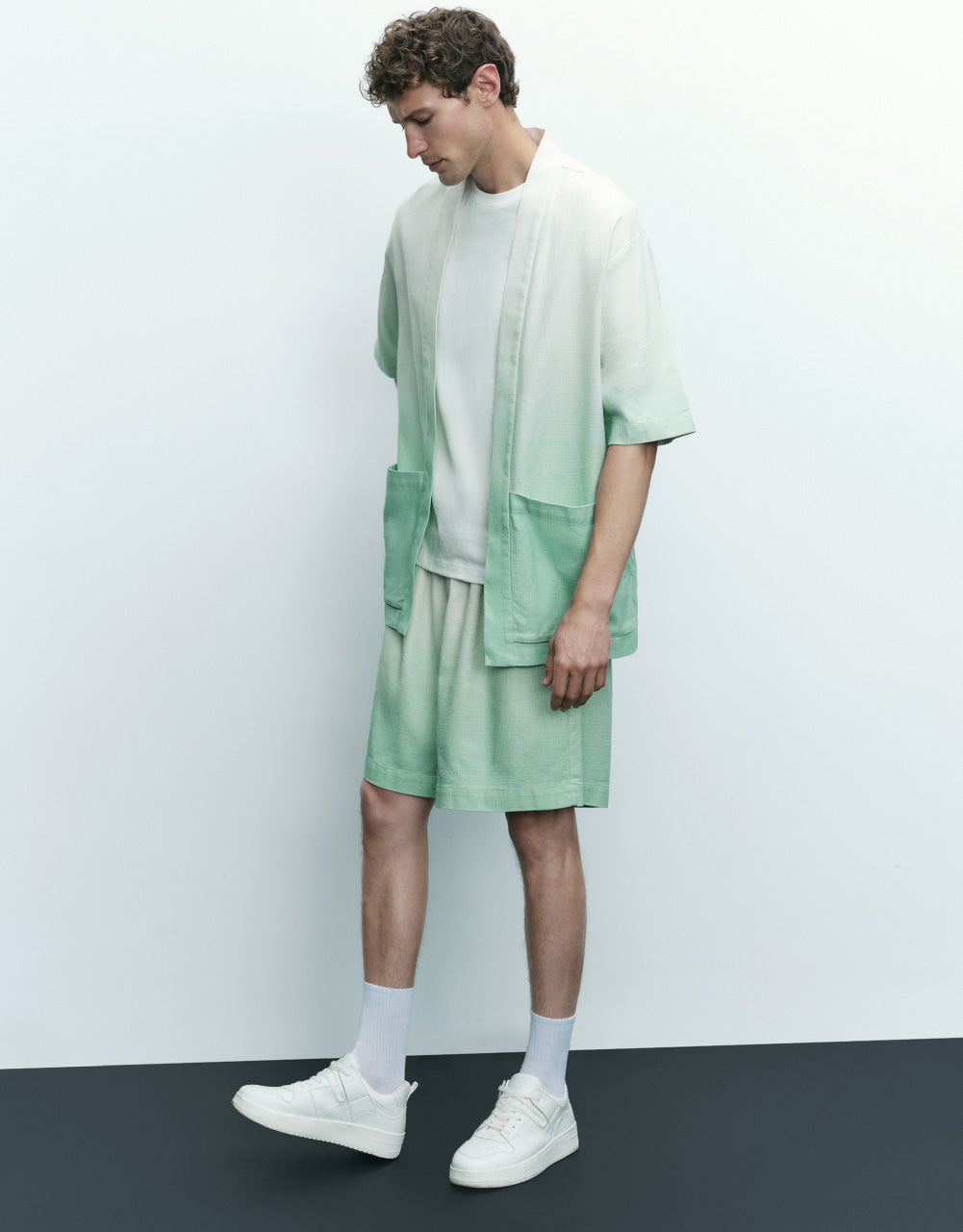 Gradient Drawstring Waist Shorts