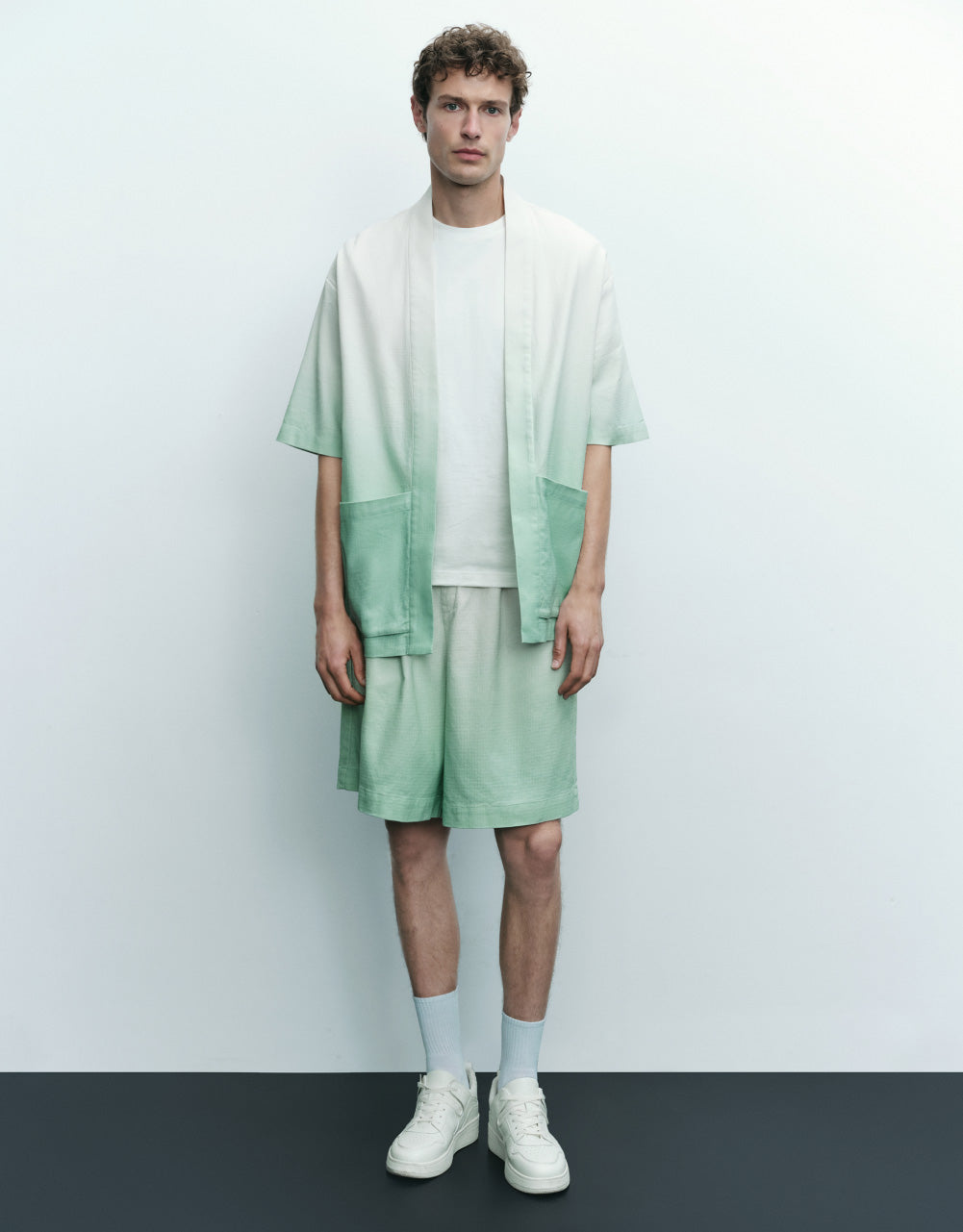Gradient Drawstring Waist Shorts