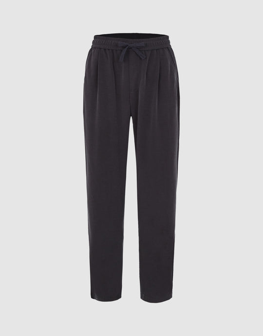 Drawstring Waist Knitted Straight Pants