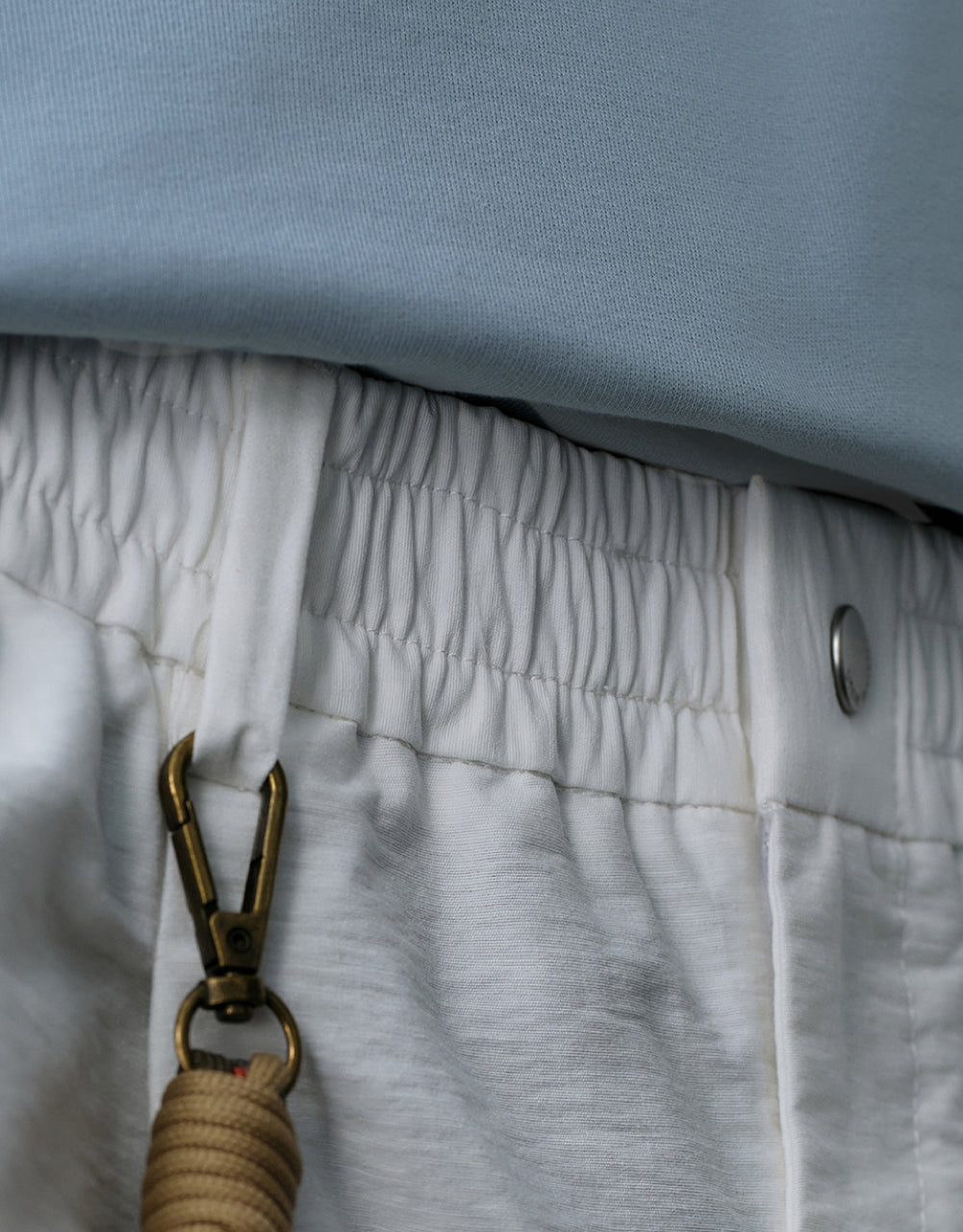 Elastic Waist Shorts With Braided Rope