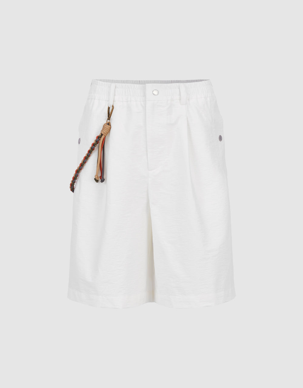 Elastic Waist Shorts With Braided Rope