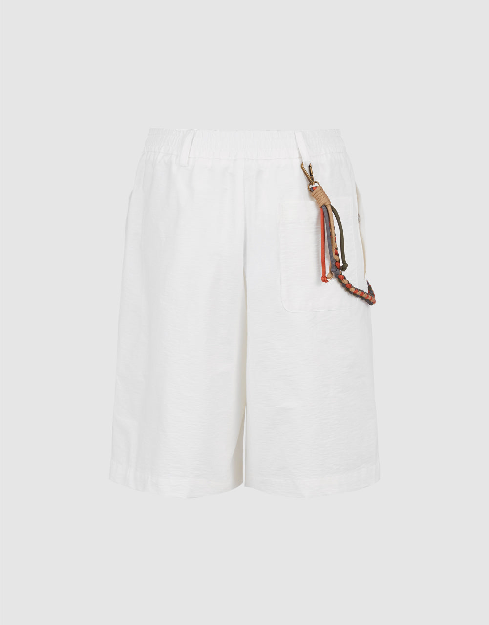 Elastic Waist Shorts With Braided Rope