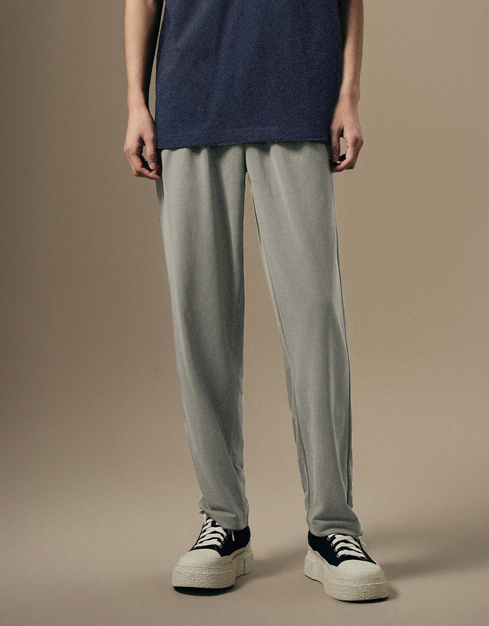 Drawstring Waist Knitted Straight Pants