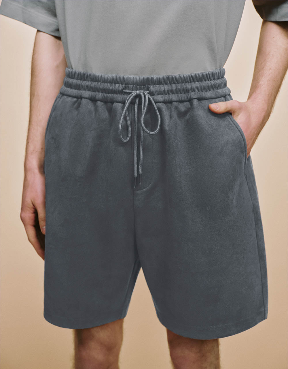 Drawstring Waist Knitted Shorts