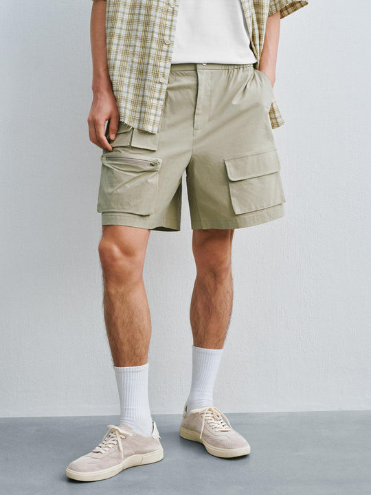 Cotton Cargo Flap Pocket Shorts