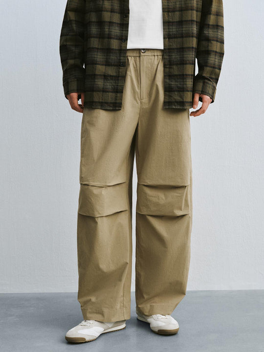 Cotton Elastane Cargo Pockets Relaxed Fit Trousers