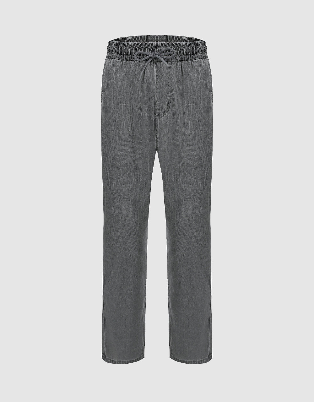 Elastic Waist Straight Jeans