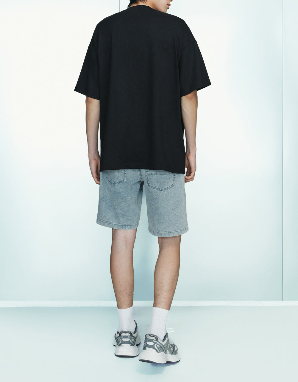 Drawstring Waist Denim Shorts